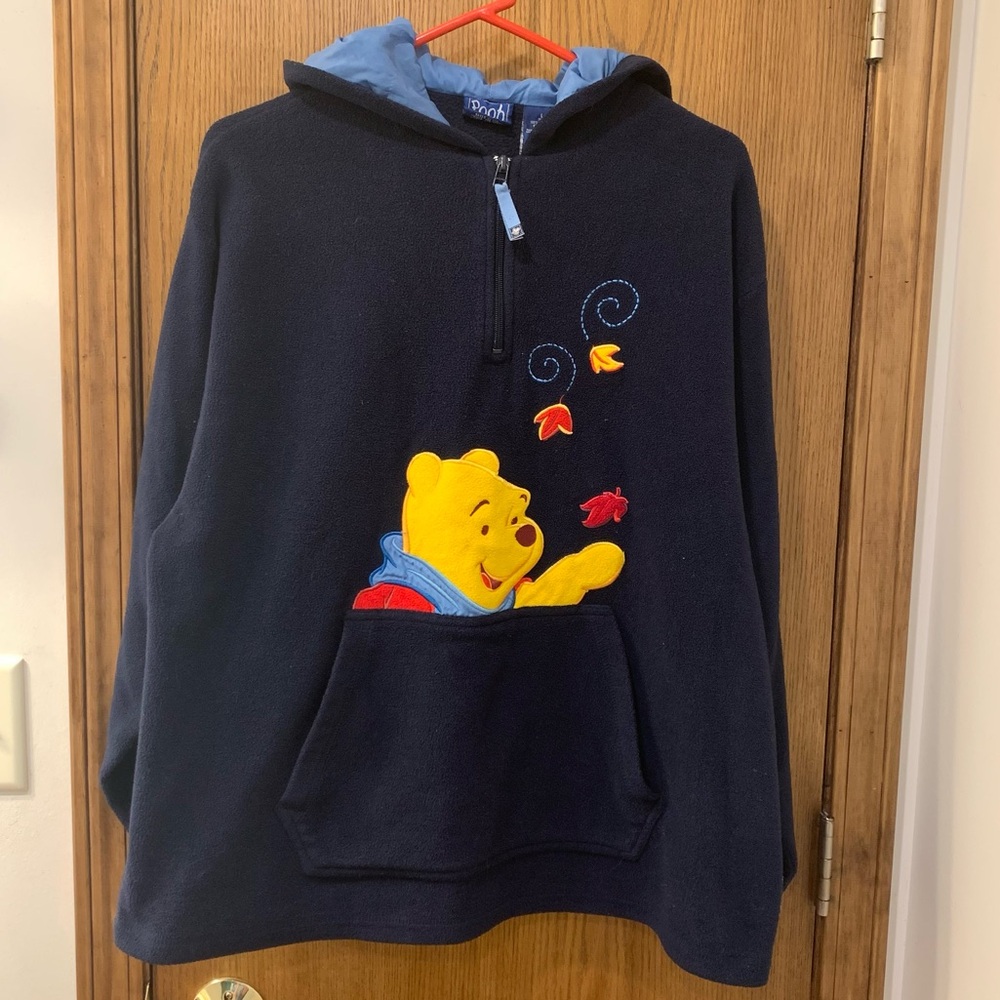 Adorable 90s vintage Winnie the Pooh fleece pullover with 1/4 zip.